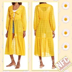 New Friends Colony Mariella Collared Duster in Marigold / White